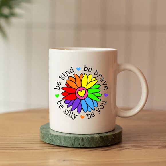 Inspirational Quote Ceramic Mug, Motivational Colorful Coffee Cup - Picture 1 of 6